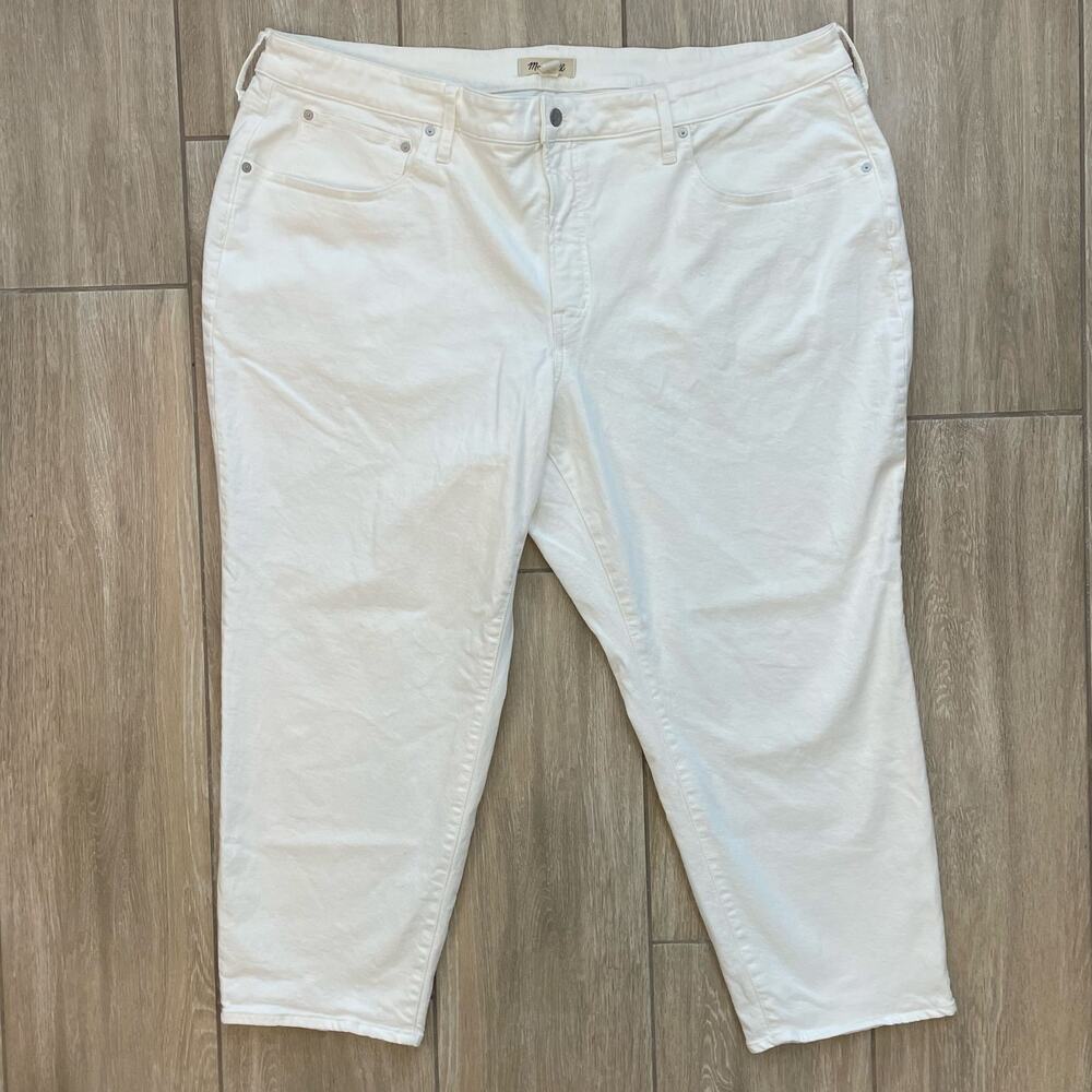 Madewell Curvy Perfect Vintage Crop Jeans Womens 28 White High Rise Denim